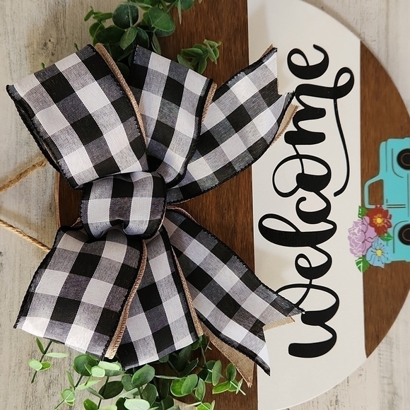 Welcome SPRING THEME DOOR HANGER 15IN - Picture 2 of 3